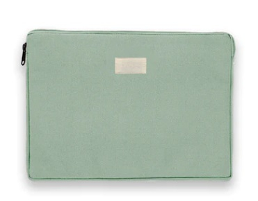 Housse personnalisable coton bio 13 pouces - Léo Vert d'eau